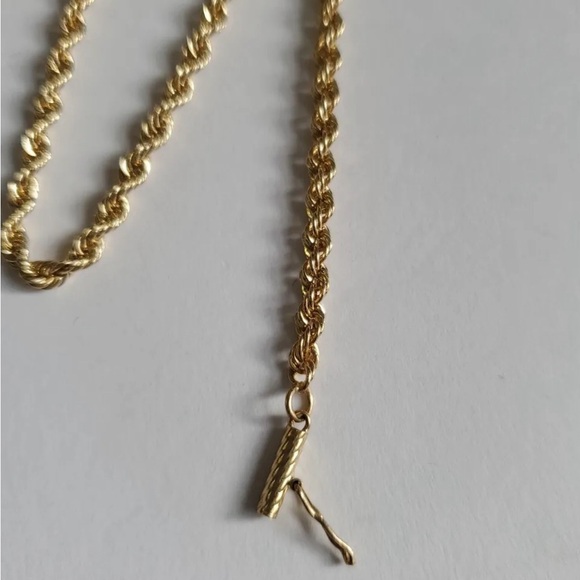 20” 14K Gold Chunky Rope Necklace - Picture 3 of 14